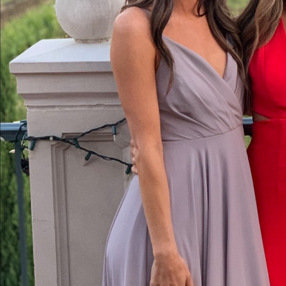 Lulu’s Pale Grey Bridesmaid Dress
